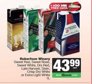 Robertson Winery Sweet Red,Rose,White,Dry Red,Late Harvest,Stein,Crisp Dry White-1L