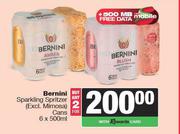 Bernini Sparkling Spritzer Cans-For 2 x 6 x 500ml