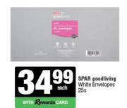 Spar Good Living White Envelopes-25s Each