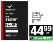 Freedom Counter Book 4 Quire A4 384 Pages-1s Each