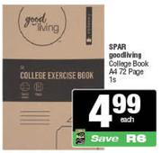 Spar Good Living College Book A4 72 Page-1s Each
