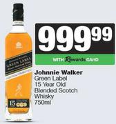 Johnnie Walker Green Label 15 Year Old Blended Scotch Whisky-750ml