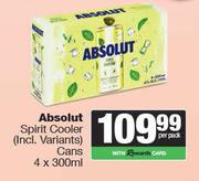 Absolut Spirit Cooler Cans-4 x 300ml