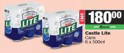 Castle Lite Cans-For 2 x 6 x 500ml