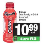 Slimsy Zero Ready To Drink Assorted-500ml