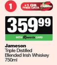 Jameson Triple Distilled Blended Irish Whisky-750ml 