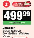 Jameson Select Reserve Blended Irish Whisky-750ml 