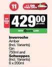 Inverroche Amber Gin 750ml & Schweppes 6 x 200ml-Both For