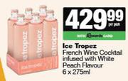 Ice Tropez French Wine Cocktail Infused With White Peach Flavour-6 x 275ml Per Pack