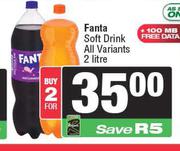 Fanta Soft Drink All Variants-For 2 x 2Ltr