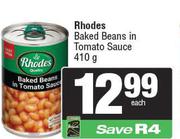 Rhodes Baked Beans In Tomato Sauce-410g