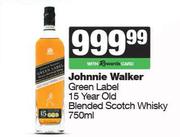 Johnnie Walker Green Label 15 Year Old Blended Scotch Whisky-750ml