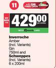 Inverroche Amber Gin 750ml & Schweppes 6 x 200ml-Both For