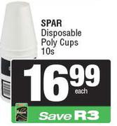 Spar Disposable Poly Cups 10s Pack-Each