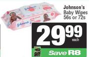 Johnson's Baby Wipes 56s Or 72s Pack-Each