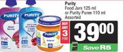 Purity Food Jar 125ml Or Purity Puree 110ml Assorted-For Any 3