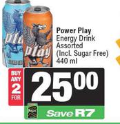 Power Play Energy Drink Assorted (Incl. Sugar Free)-For Any 2 x 440ml