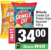 Willards Crinkle Cut Potato Chips Assorted-For Any 2 x 120g