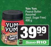 Yum Tum Peanut Butter Assorted(Excl. Sugar Free)-400g Each