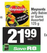 Maynards Jelly Babbies Or Gums Assorted-125g Each