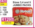 Huggies Jumbo Packs Size 3,4 And 5-Each