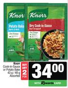 Knorr Cook In Sauce Or Potato Bake Assorted-For 2 x 43g/48g