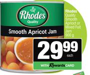 Rhodes Quality Smooth Apricot Or Mixed Fruit Jam-900g