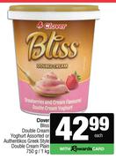 Clover Bliss Double Cream Yoghurt Or Authentikos Greek Style Double Cream Plain-750g/1Kg