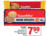 SaveMor Lemon,Strawberry Or Chocolate Creams Or Marie Biscuits-150g