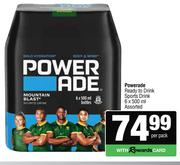Powerade Ready To Drink Sports Drink Assorted-6 x 500ml
