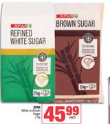 Spar White Or Brown Sugar-2kg Each