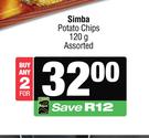 Simba Potato Chips Assorted-For Any 2 x 120g