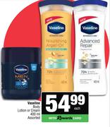 Vaseline Body Lotion Or Cream Assorted-400ml Each