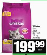 Whiskas Dry Adult Cat Food Assorted-2.7kg