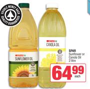 Spar Sunflower Or Canola Oil-2Ltr Each