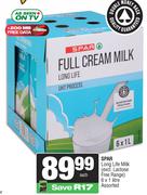 Spar Long Life Milk (Excl. Lactose Free Range) Assorted 6 x 1Ltr-Each