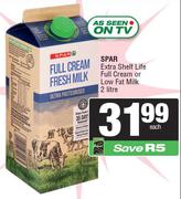 Spar Extra Shelf Life Full Cream Or Low Fat Milk-2L