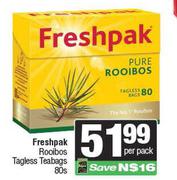 Freshpak Rooibos Tagless Teabags-80s Per Pack