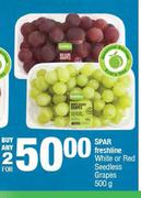 Spar Freshline White Or Red Seedless Grapes-For 2 x 500g