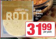 Spar Bakery Roti's-6's Per Pack