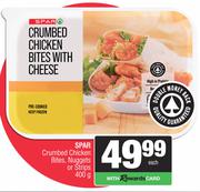 Spar Crumbed Chicken Bites, Nuggets Or Strips-400g