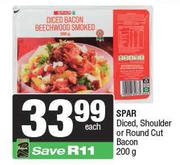 Spar Diced, Shoulder Or Round Cut Bacon-200g