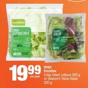 Spar Freshline Crisp Heart Lettuce 300g Or Season's Value Salad 220g