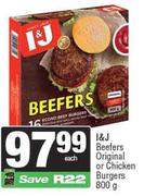 I&J Beefers Original Or Chicken Burgers-800g