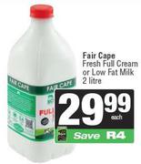 Fair Cape Fresh Full Cream Or Low Fat Milk-2L