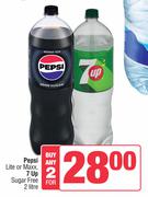 Pepsi Lite Or Maxx, 7 Up Sugar Free-For 2 x 2L