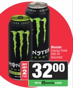 Monster Energy Drink Assorted-For 2 x 500ml