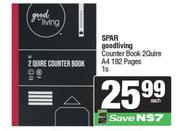 Spar Good Living Counter Book 2 Quire A4 192 Pages-1s Each