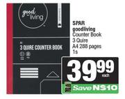 Spar Good Living Counter Book 3 Quire A4 288 Pages-1s Each