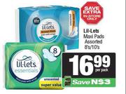 Lil-Lets Maxi Pads-8s/10s Per Pack
